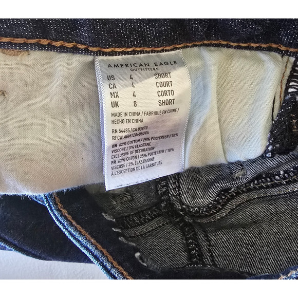 American Eagle Jegging Women's 4 Short Blue Dark Wash Next Level Stretch Hi-Rise - Picture 6 of 16